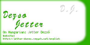 dezso jetter business card