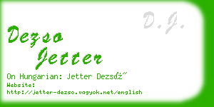 dezso jetter business card